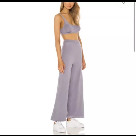 Free People Show Off Set Pewter Pants Set Active Wear spring S NWT $128 boho - Picture 4 of 11